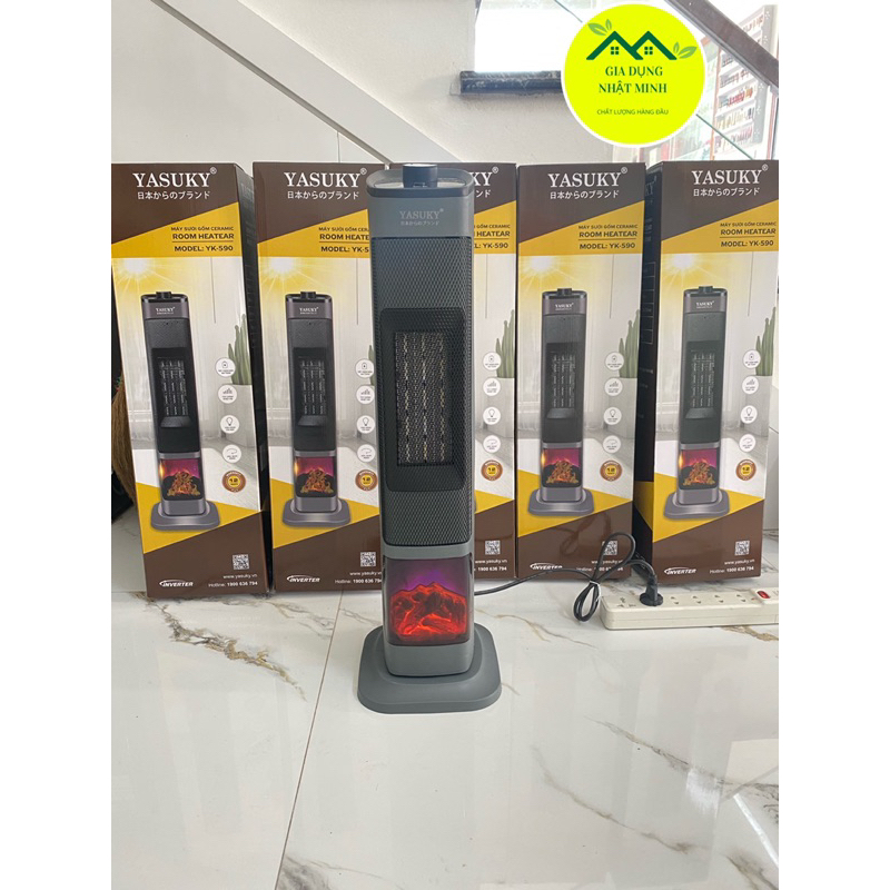 Máy sưởi,Quạt sưởi đứng, (2000w)quạt sưởi gốm ceramic,máy sưởi YASUKY YK-590 làm ấm nhanh,tỏa nhiệt đều,không khô da