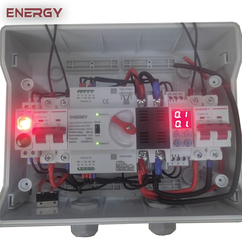 TỦ CHUYỂN NGUỒN TỰ ĐỘNG ATS 2P 125A - Tự Động Chuyển Nguồn 2 Công Tơ Mỗi Cái Dùng 15 Ngày Một Tháng - Tủ Chống Cháy IP65