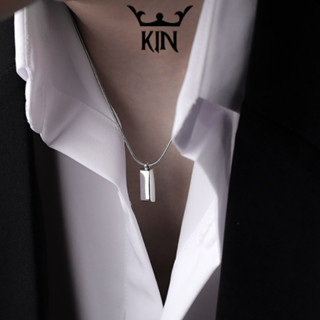  Dây Chuyền Titan Sợi Mảnh Mặt Chữ Nhật Thép Không Gỉ – Vòng Cổ Brick Unisex Thời Trang Cá Tính KIN Accessories 