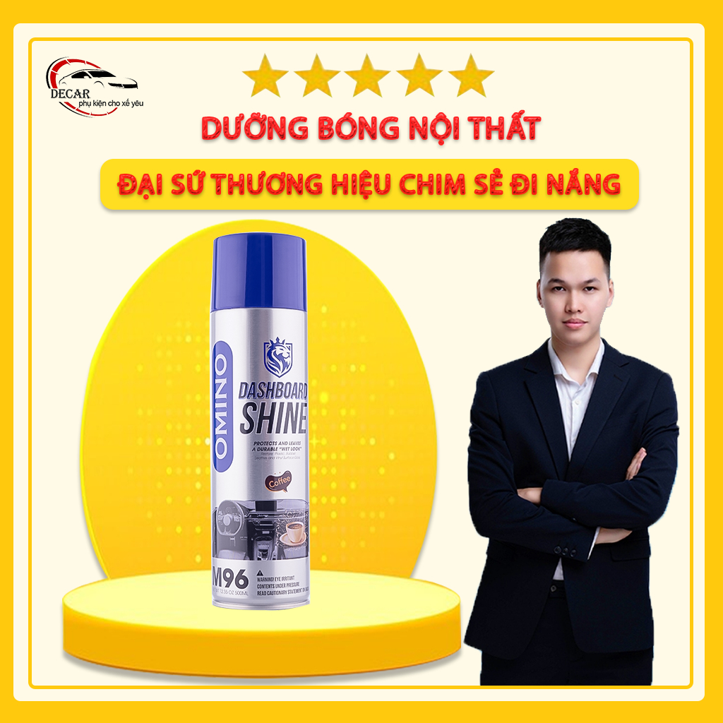 Xịt Dưỡng Bóng Nội Thất, Ghế Da Ô Tô Hương Cafe OMINO M96 500ml - Chính Hãng Omino Vietnam