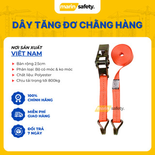 Dây cảo tăng đơ chằng hàng chịu lực 800kg rộng 2.5cm, dùng buộc hàng xe đạp xe máy ô tô, pallet hàng hóa