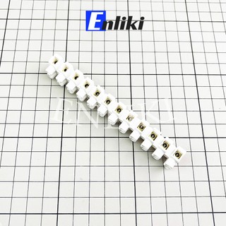 Cầu đấu điện 12p 10a trắng nhựa chống cháy