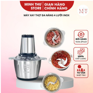 Máy xay thịt yunoza đa năng inox 4 lưỡi siêu bền 2023