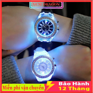 Đồng hồ Phát Sáng đính đá viền tròn UNISEX nam nữ phát sáng cực đẹp, Phù hợp mọi kích cỡ tay, hàng đẹp, bảo hành 12 viền