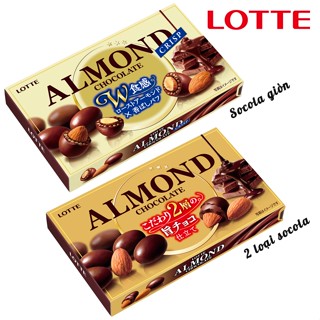 Socola matcha bọc hạnh nhân Lotte Almond nội địa Nhật