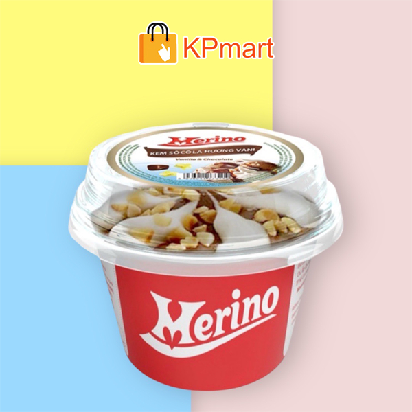 (GIAO HỎA TỐC HCM) Kem ly Merino socola vani 95ml - Sự hòa quyện cổ điển, ngọt ngào thanh mát
