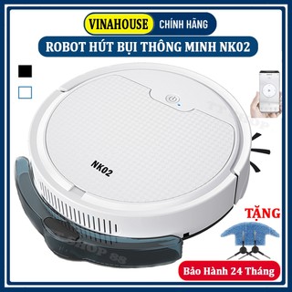 Robot hút bụi nk02, robt lau nhà, máy hút bụi gia đình thông minh lực hút mạnh mẽ vượt vật cản 1cm !