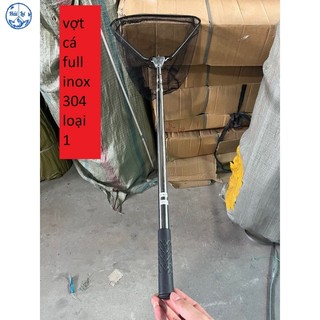 Vợt cá vợt xúc cá 2m1 inox 304 nguyên khối cao cấp docauhailu