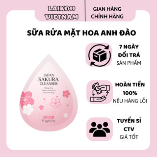 Laikou sakura sữa rửa mặt làm sáng da sữa rửa mặt kiểm soát dầu 2g