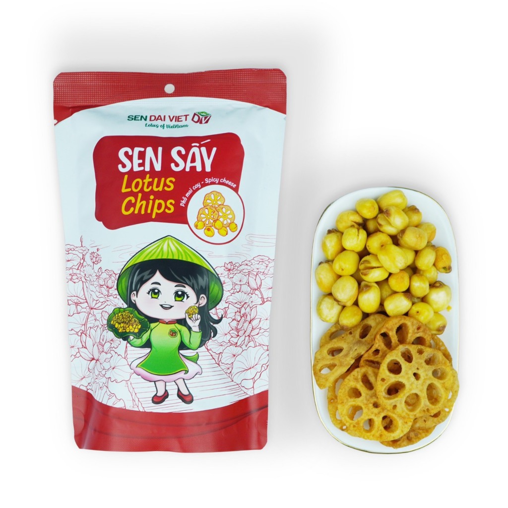 Hạt Củ Sen Sấy Vị Phô Mai Cay - Bịch 30gr - Ăn vặt Thanh Phong Food