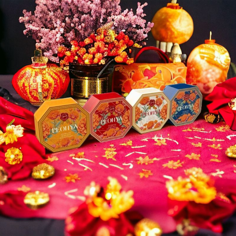 Vỏ Hộp khuyết góc Đựng bánh kẹo, Hộp bát giác lên Giỏ Quà Tết sang trọng