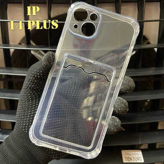 Ốp Lưng iPhone 14 Plus Dẻo Trong Chống Sốc Gù Bảo Vệ Camera Có Khe Ví Đựng Thẻ Card, Hình Ảnh Tự Thiết Kế
