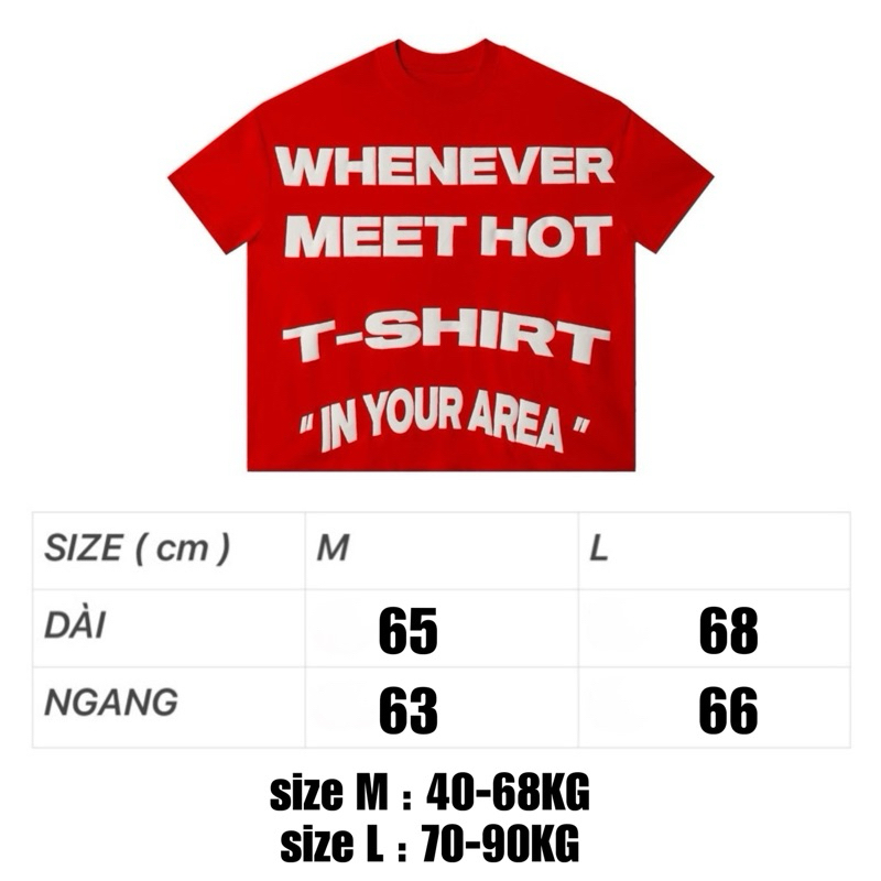 Áo thun boxy Whenever in nổi 3D , vải cotton không xù lông , giặt máy được ở nhiệt độ cao