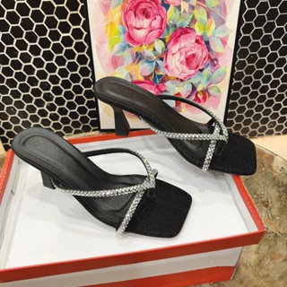 Dép nữ xỏ ngón cao 7Cm thiết kế quai bling sang chảnh Xưởng Giày Nhà Bèo Depbling7P