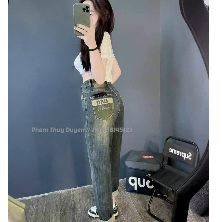 QUẦN JEAN BAGGY MIU MIU CHO NỮ