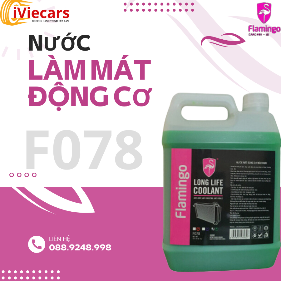 Nước làm mát động cơ ô tô màu xanh Flamingo F078 5 lít - Hãng Phân Phối Chính Thức Flamingo