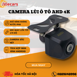 Camera lùi ô tô AHD độ phân giải Full HD 4K tích hợp màn hình android, camera mini kết nối dễ dàng tiện lợi với ô tô