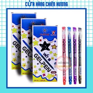 Hộp 12 cây bút gel 0.5mm gstar gp01 mực xanh, tím