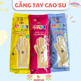 Găng tay cao su, bao tay cao su Cầu Vồng Hàn Quốc size 32cm x 22cm