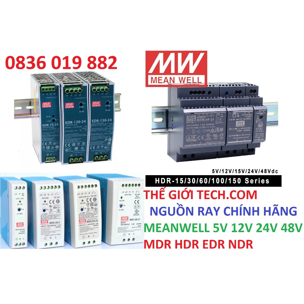 Bộ nguồn Cài ray MEANWELL HDR-30 - 5V