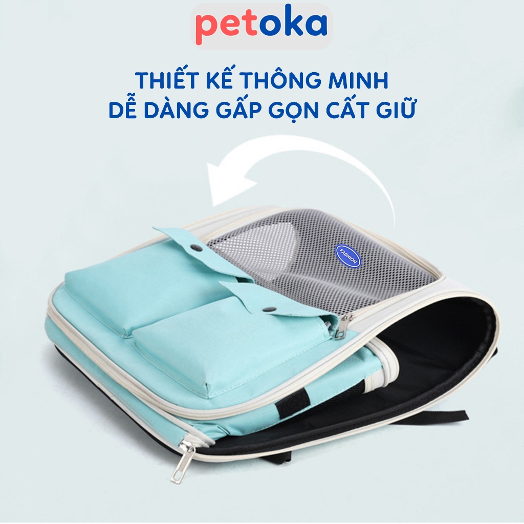 Balo mèo vận chuyển chó cho thú cưng du lịch cỡ lớn thoáng khí BL-04 Petoka