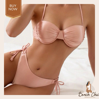 BEACHCHIC Push Up Tie Side 2 Piece Bikini - Bikini hai mảnh gọng nâng ngực buộc dây hai bên