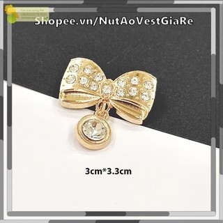 Tag nơ, cài áo hình nơ màu vàng sang chảnh, phụ kiện gắn váy áo, nơ có sẵn ghim cài kiểu tiểu thư