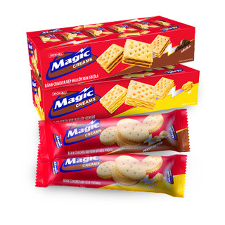 Bánh cracker kem bơ đậu phộng / phô mai Magic gói 108g