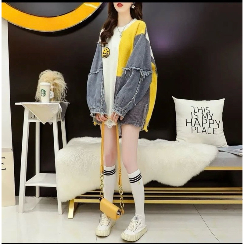 Áo len hoạ tiết 2 hand
