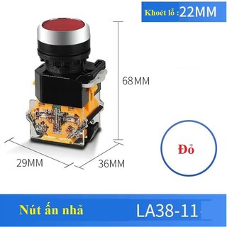Nút ấn LA38 Phi 22 - nút ấn nhả xanh đỏ phi 22mm -TBĐ
