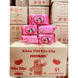 Giá sỉ combo 10 gói khăn ướt gấu dâu 300g khổ lớn