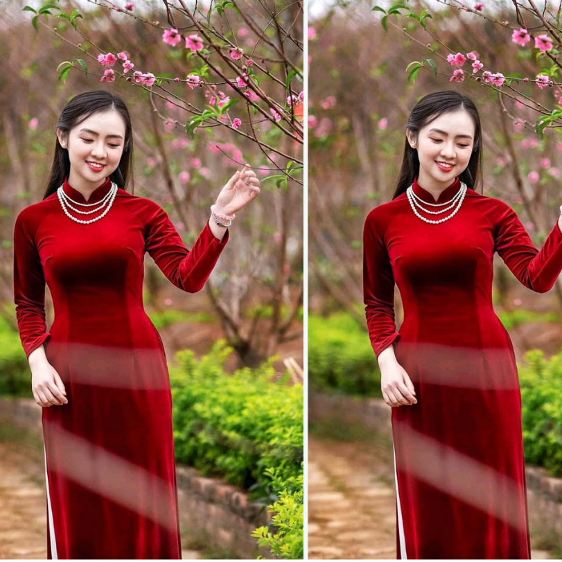 Áo dài nhung truyền thống cho Mẹ Nữ Trung Niên Áo dài Nhung trơn sang trọng Áo Dài Nhung Tuyết May Sẵn đẹp