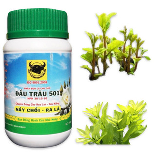 Phân Bón Lá Đầu Trâu 501,bổ sung Ga3 điều hòa sinh trưởng,hũ 100gam