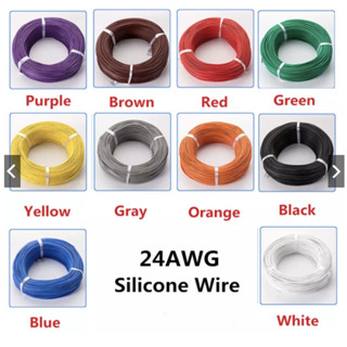  Dây điện 24  AWG Silicon dẻo   cuộn 5m  chống cháy 3239 chịu nhiệt 200độ 