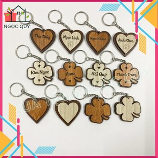 Móc khóa gỗ, móc chìa khóa khắc tên theo yêu cầu