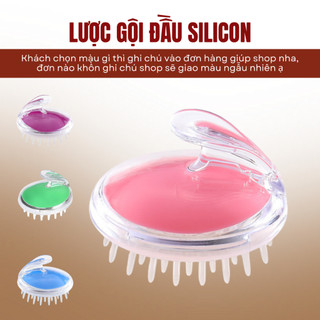 Lược gội đầu Silicon massage thư giãn, kích thích mọc tóc, làm sạch sâu bụi bẩn trên da đầu, tẩy tế bào chết