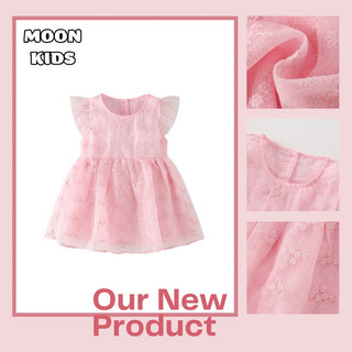 Váy bé gái Moon kids váy hè hồng ren bé gái VH838