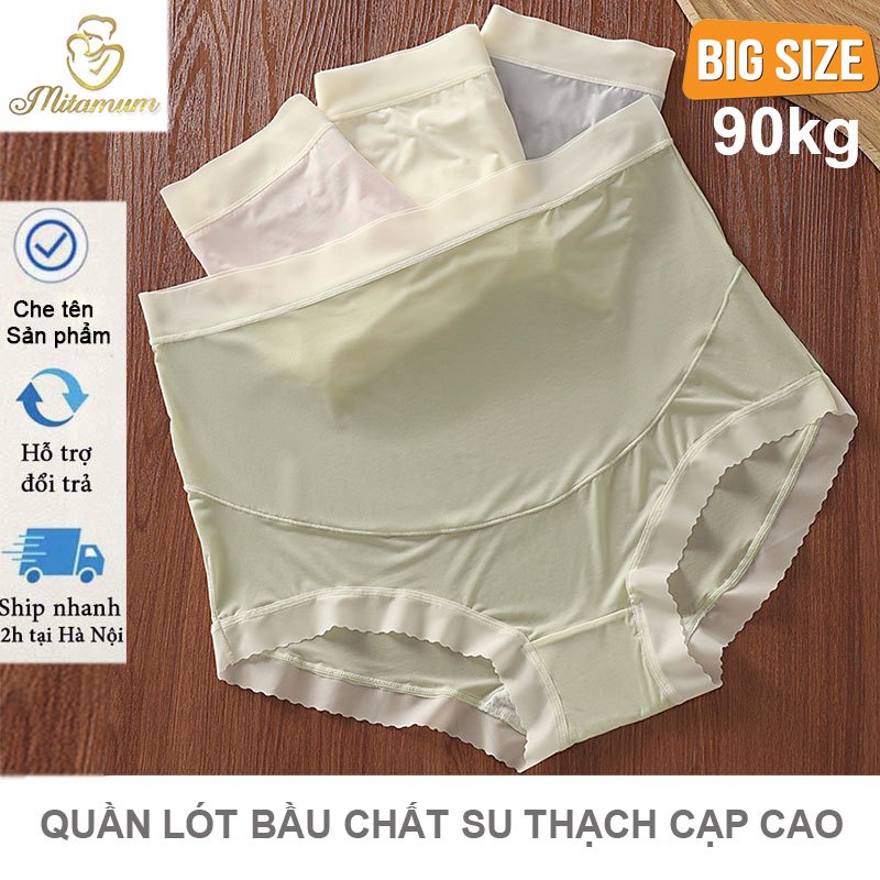 Quần lót chip bà bầu sau sinh Su Thạch cạp cao nâng đỡ bụng bầu đũng sáng