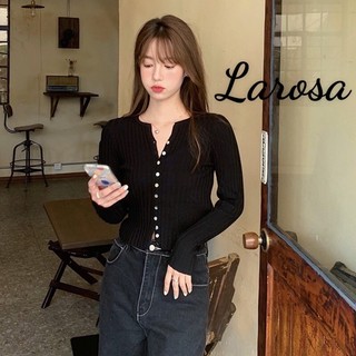 Áo len tăm cúc dọc ,áo len tay dài form ôm kiểu dáng sexxy chất len mềm mịn nhiều màu hàng QC _LaRoSa