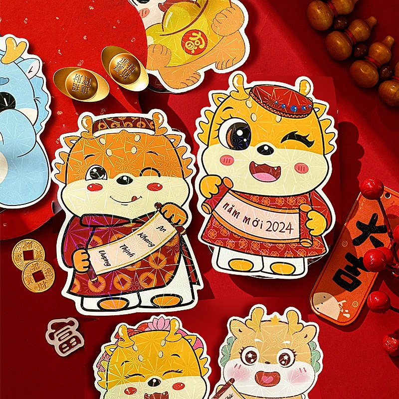 Bao Lì Xì Phản Quang Chibi Giáp Thìn 2024