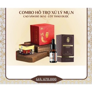 combo cao mụn sâm đỏ 36 vị và cốt huyết thanh thảo dược