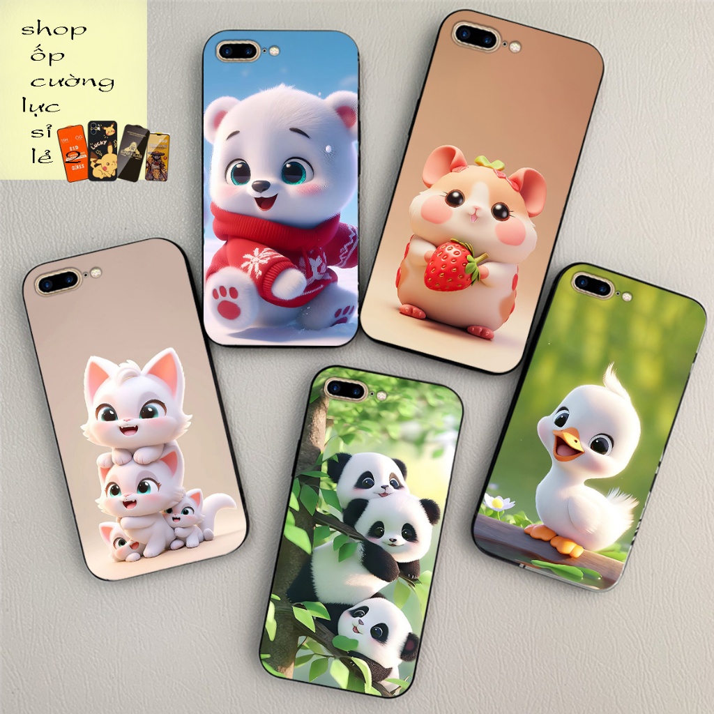 ốp lưng Iphone 7 / ip 8 / ip 7 Plus / ip 8 Plus in hình con vật dễ thương