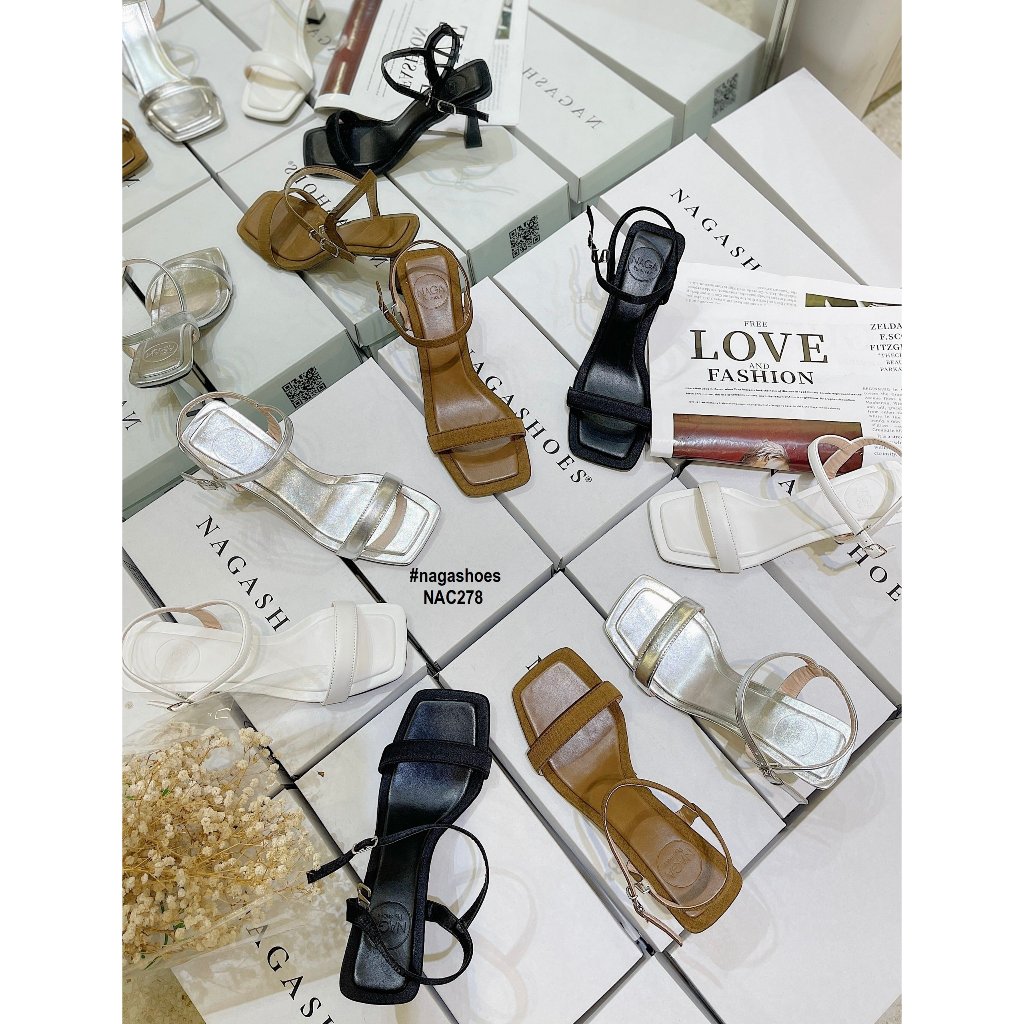 CAO GÓT NAGASHOES QUAI NGANG GÓT VUÔNG 7P NAC278