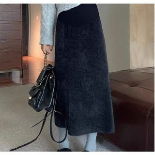 Chân Váy Bầu Len Lông CVB119 (Dài 77cm)