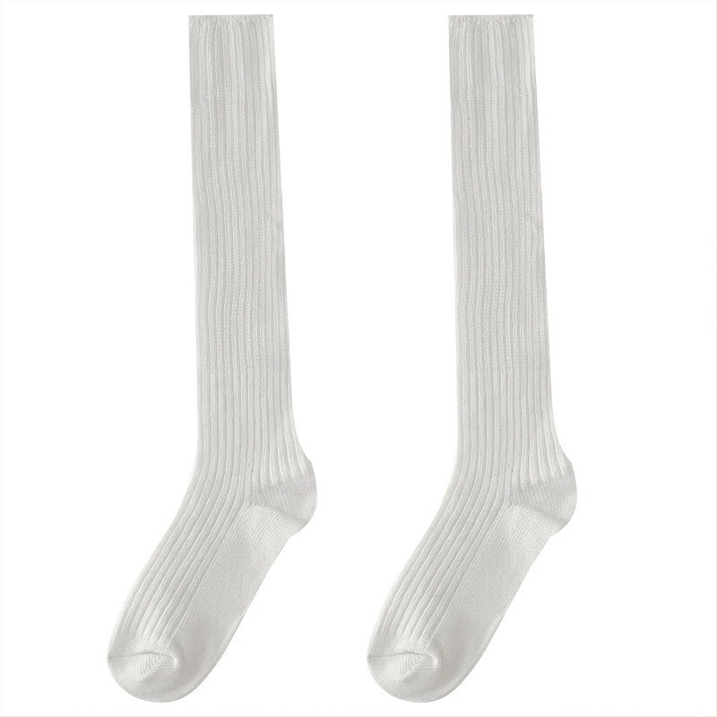 Tất len dệt kim nữ dài đến đầu gối màu trơn phong cách JK Hàn Quốc F307 | BigBuy360 - bigbuy360.vn