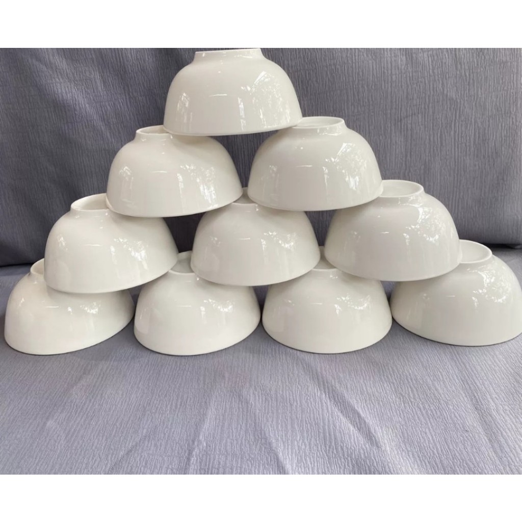 Chén cơm sứ trắng trơn set 10 cái