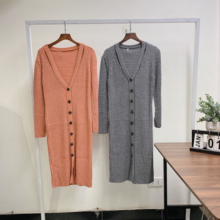 Váy len kẻ cổ tim body 1993s boutique