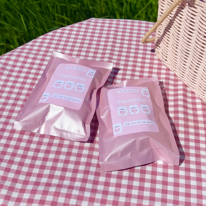 Set son bóng và son tint lì Lip Gloss & Lip Tint Sweetie - Uni handmade