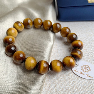 Vòng tay đá mắt hổ vàng nâu cho người mệnh thổ và kim - an phúc gems