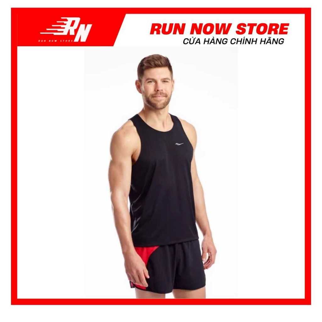 Áo Chạy Bộ Saucony Stopwatch Singlet Màu Đen